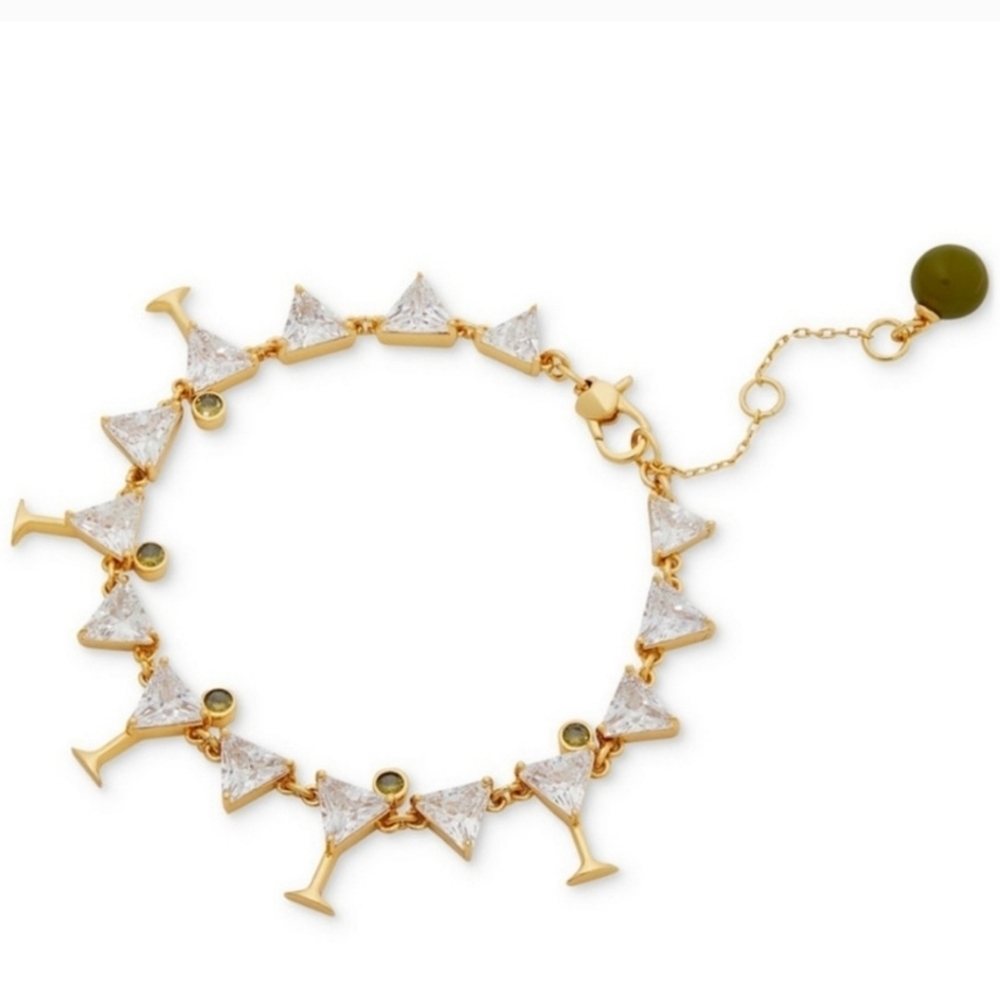 🫒▪️KATE SPADE▪️ Shaken Or Stirred Martini  Tennis Bracelet NWT ✨️🫒